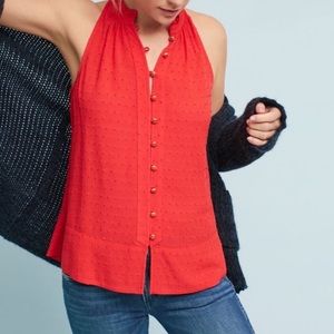 Anthropologie Red Polka Dot Tank